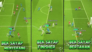 PENJELASAN 3 GAYA BERMAIN BEK SAYAP!! FINISHER, ATTACKING, DEFENSIVE - EFOOTBALL 2024 MOBILE