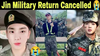 BTS Jin Military Return Cancelled ❌ Jin Not Coming Back From Military 😭 Jin Latest New 🥰 #bts #jin