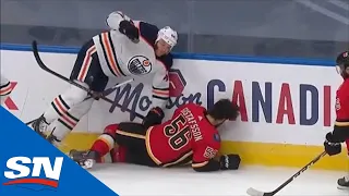 Zack Kassian Crushes Erik Gustafsson Along The Sideboards