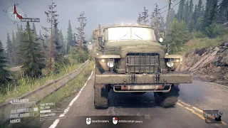 Two truck URAL 375 and ZIL 131 delivery garage in Spintires MudRunner OFFROAD Simulator