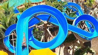 Blue Spiral Waterslide at Thermas dos Laranjais