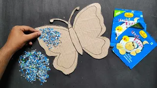 Unique Butterfly Wall Hanging Craft| Best Out of Waste Snaks Packets