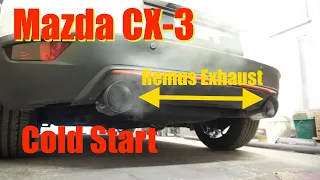 Mazda CX-3 -- Cold Start with Remus Exhaust - First Start after months