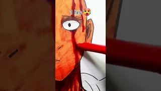 How to Draw Onepunch Man in 5 sec, 10sec, 20sec, 30sec, 1min, 1hrs,☄🔥  #shorts