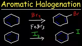 Aromatic Halogenation Mechanism - Chlorination, Iodination & Bromination of Benzene