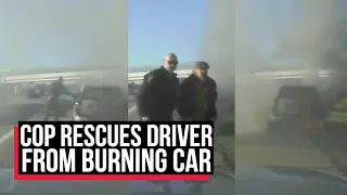 Watch Video: Cop Rescues Driver From Burning Car In Ohio | Cobrapost