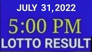 LOTTO RESULT TODAY 5PM JULY 31 2022