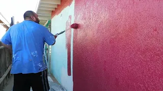 ￼Cómo pintar una pared de exterior con rodillo a mi estilo￼