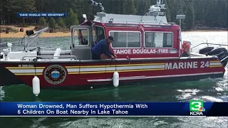 Woman falls into Lake Tahoe, drowns; 6 kids on boat rescued