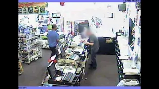 Game Stop robbery surveillance video