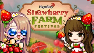 STRAWBERRY FARM FESTIVAL WALKTHROUGH & NEW HOMESTORY! 🍓 | MapleStory Reboot Kronos GMS 🍁 Luminous