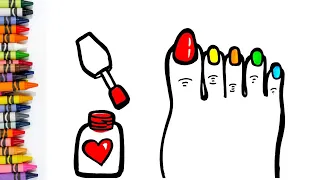 Nail Polish Drawing, Coloring, Painting for Kids & Toddlers, Learn Art & Painting