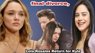 Y&R.! biggest surprise.! Summer divorce.! Lola & Kyle in an open relationship.? Lola is back.!