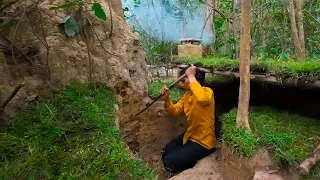 Girl Living Off Grid, Built The Most Secret Underground Shelter by Ancient skills