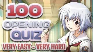 Guess The Anime Opening Quiz (Very Easy - Very Hard) (100 Openings)