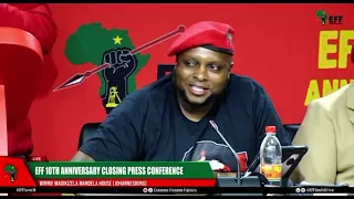 DP Floyd Shivambu addressing the EFF 10th Anniversary Closing Press Conference.