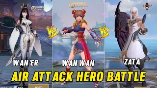 Wan Wan MLBB VS Zata AOV VS Sangguan Wan'er HOK KOG Hero skill Effect comparison 2023