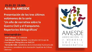 AMESDE. 'Un año de narrativa sobre la Guerra Civil y el franquismo. Repertorios Bibliográficos'