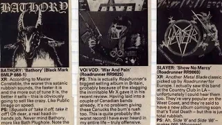 Как журнал Kerrang! в 1984 году разносил в рецензиях: Slayer, Voivod и Bathory