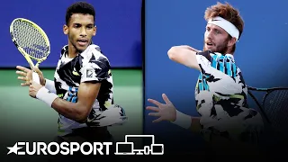 Felix Auger Aliassime v  Corentin Moutet - Men's Highlights | US Open 2020 | Tennis | Eurosport