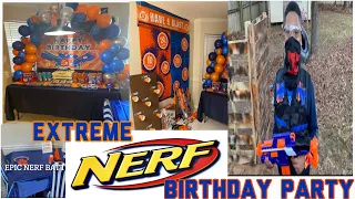 EPIC NERF BATTLE THEME BIRTHDAY PARTY//DIY OBSTACLE COURSE