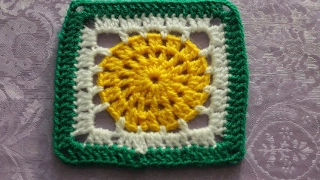 Квадратный мотив крючком №4. Square Crochet Motif.