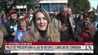 Llegó Milei a Córdoba para encabezar el acto por el 25 de Mayo, será el único orador