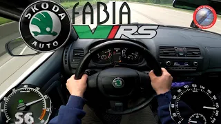 Skoda Fabia II RS 1.4 TSI 180 HP DSG POV DRIVE TEST ACCELERATION ON GERMAN AUTOBAHN