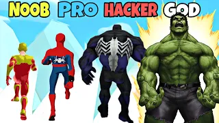 NOOB vs PRO vs HACKER vs GOD in Superhero Run Games 2022