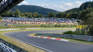 Nürburgring Nordschleife - NLS VLN 7 - Leading group 1st Lap entry Brünchen - Grello Frikadelli Rowe