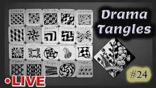 How to draw tangles - Drama Tangles  - Draw with CZT - Tangle Marathon - Day #24