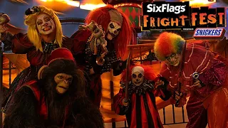 SIX FLAGS MAGIC MOUNTAIN FRIGHT FEST ALL MAZES 4K POV