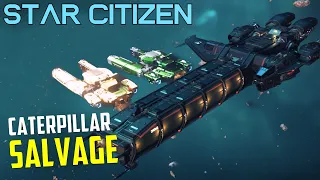 Vulture + Caterpillar Tractor Beam Salvage  - LTI ship Giveaway -  Star Citizen 3.21.1  gameplay