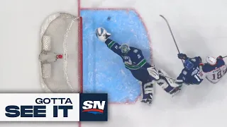 GOTTA SEE IT: Arturs Silovs ROBS Leon Draisaitl With Diving Glove Save