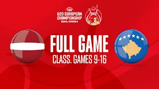 Latvia v Kosovo | Full Basketball Game | FIBA U20 European Championship 2023 - Division B