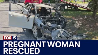 FedEx driver rescues pregnant woman from burning car | FOX 5 News