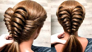 Прически для девочек)) коса из резинок . Прическа с сердечком. Easy Braids with elastic. ©LOZNITSA