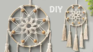 DIY ATRAPASUEÑOS EN MACRAMÉ🌸MACRAME DREAMCATCHER WALLHANGING