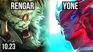 RENGAR vs YONE (TOP) | 11 solo kills, Quadra, 1.8M mastery, 1200+ games | KR Diamond | v10.23