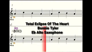 Total Eclipse Of The Heart - Eb Alto Saxophone - Play Along  Sheet Music  Backing Track
