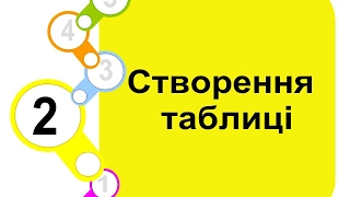 Створення бази даних 2 крок Створення таблиці