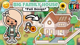 BIG FAMILY HOME! 😊🔑🌻 || AESTHETIC FAMILY OF 6! ❤️ || FULL DESIGN! ||Toca Life World