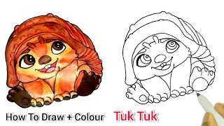 How To Draw Tuk Tuk From Raya and The Last Dragon Movie 🎥 | Disney Drawing 2021