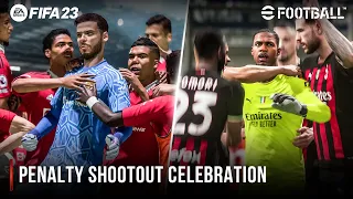 FIFA 23 vs eFootball 2023 | Penalty Shootout Celebration