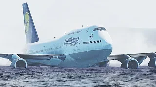 X-Plane 11 - Boeing 747 Water Crash Landing (HD)