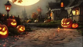 🎃 Halloween Cottage Ambience + Wolf Howling & Crows Fantasy Reading Ambience Autumn Village Sounds