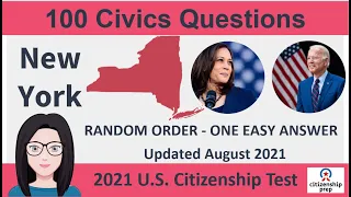 [New York Updated 08/2021 ] 100 civics questions for US citizenship interview 2021 New York