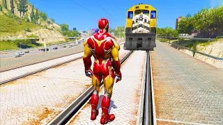 GTA 5 Iron Man VS TRAIN