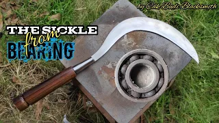 membuat sabit arit dari bearing (laher) tajamnya luar biasa ll forging sickle from used bearings
