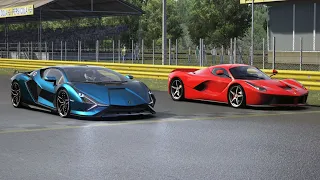 Lamborghini Sian vs Ferrari LaFerrari at Monza Full Course